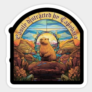 Easily distracted by Capybara Sticker